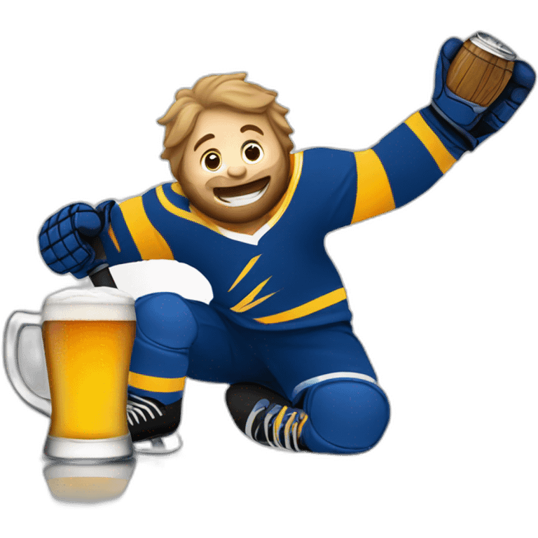 drinking beer hockey emoji