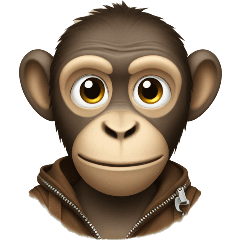 A monkey with a zipper emoji