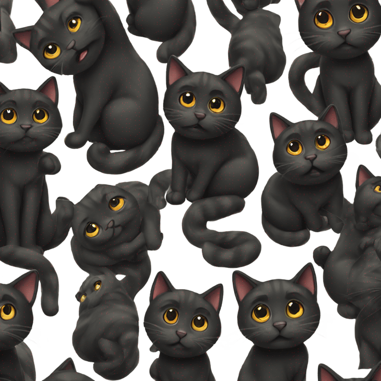 A bunch of black cats  emoji