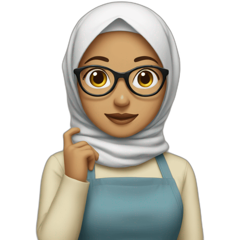 hijabi girl with glasses baking COOKIES emoji