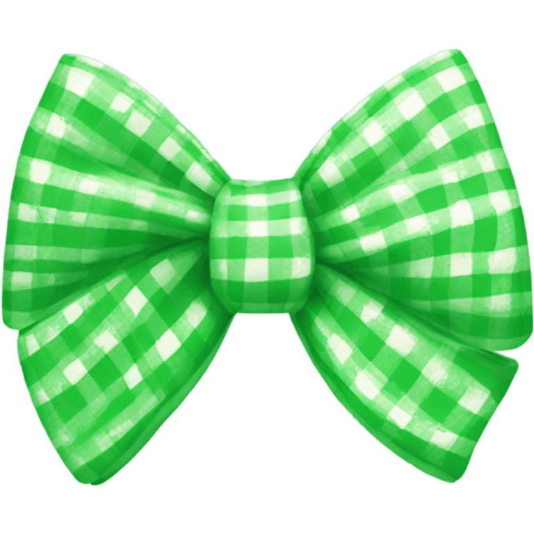 green gingham bow emoji