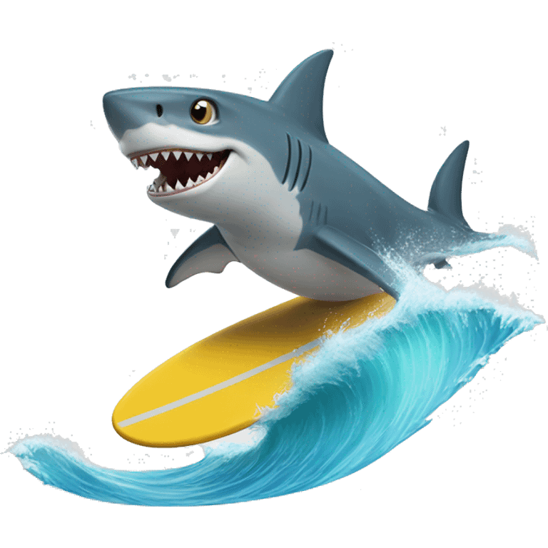 shark surfing emoji