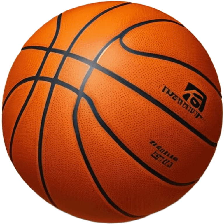 Cinematic Realistic image of a basketball resting on a polished court surface, with finely detailed textures and subtle reflective highlights, evoking a sense of calm before the game’s intensity emoji