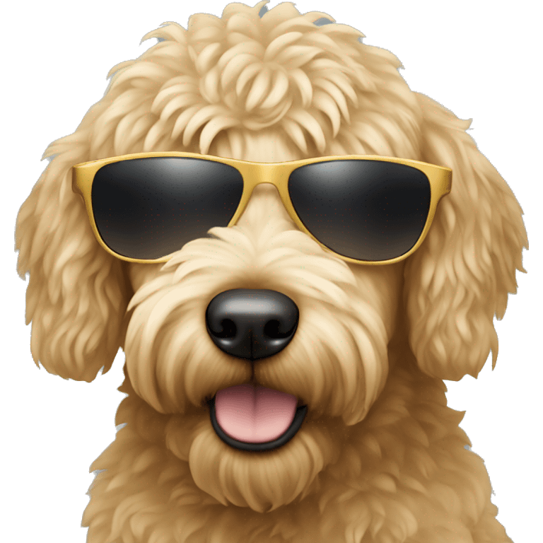 Golden doodle with sunglasses  emoji