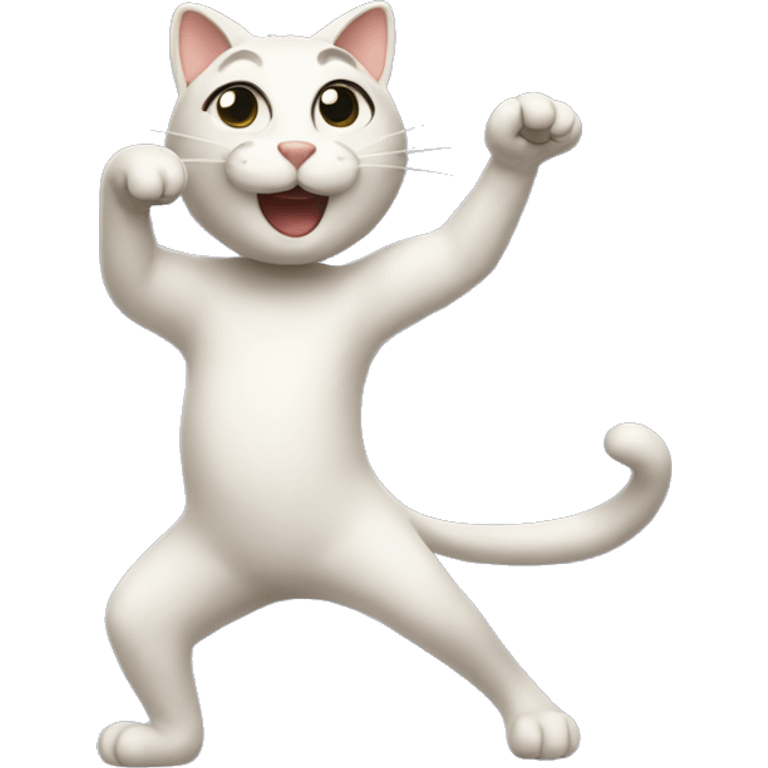 cat dancing with muic emoji