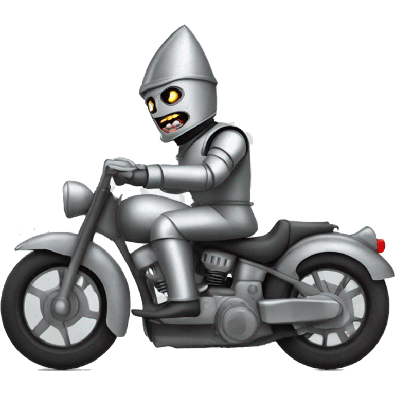 Evil Tin Man riding motorcycle  emoji