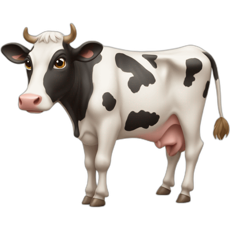 a cow learning a new language emoji