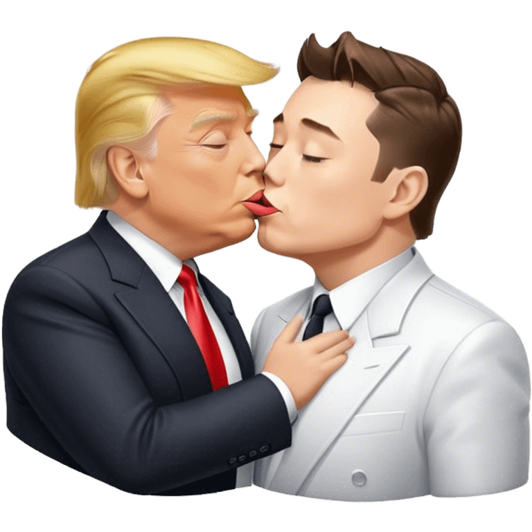 Donald Trump and Elon Musk kissing  emoji