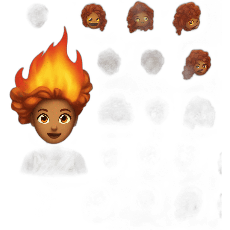 woman with fire in the hair emoji