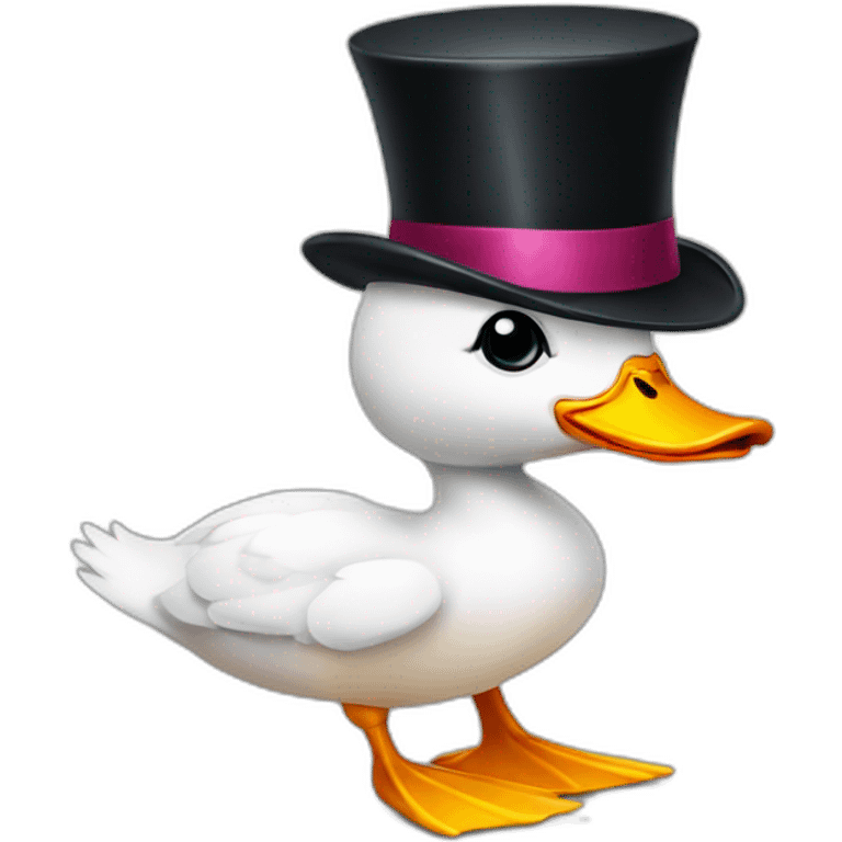 Duck with top hat emoji