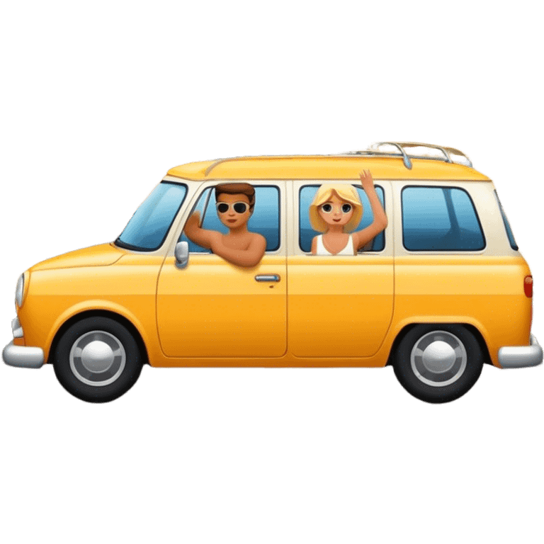 Two people man and woman on a road trip  emoji