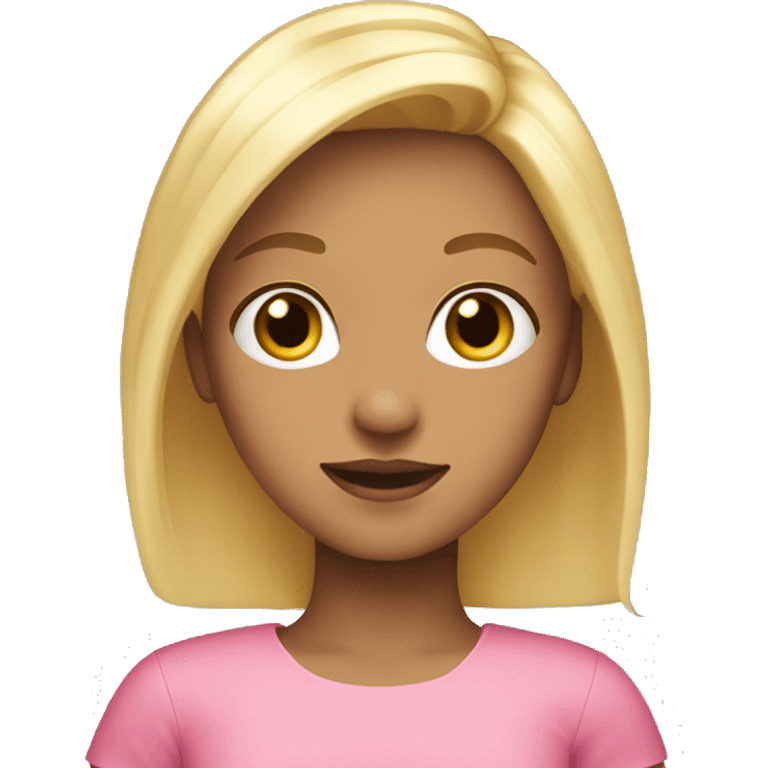 Girl wear pink dress with blond hair  emoji