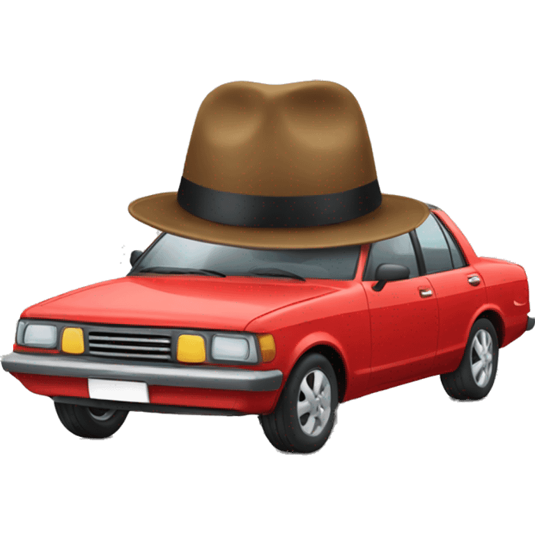 Car with a hat  emoji