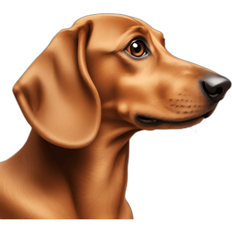 Dog head reality dachshund Looks to the left side 180 Degrees emoji