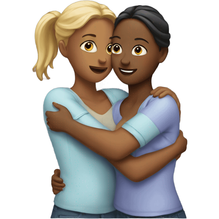 Two women hugging  emoji