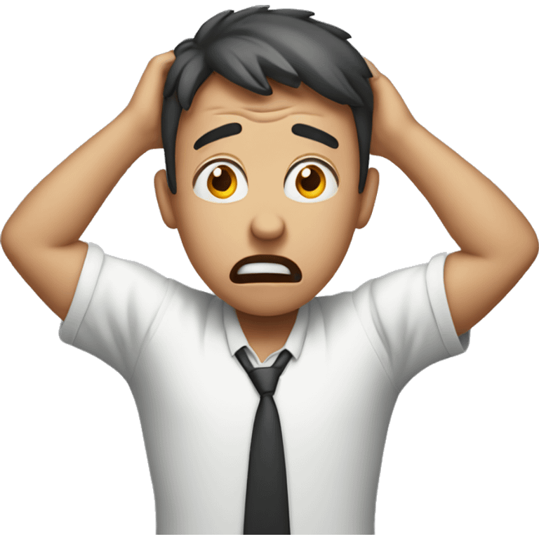 Shocked Guy with his hands around his head emoji