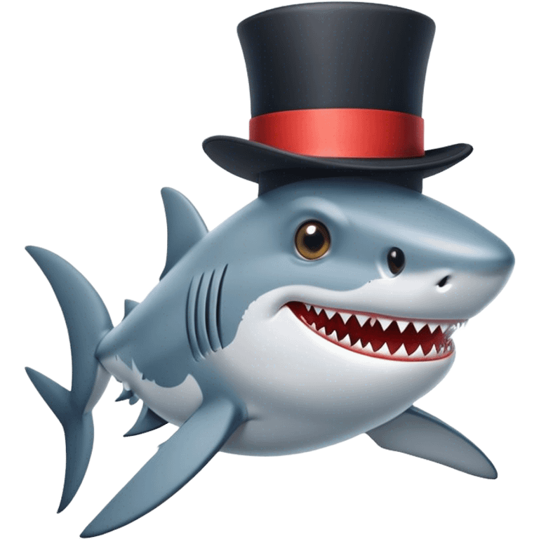 Shark with a top hat emoji