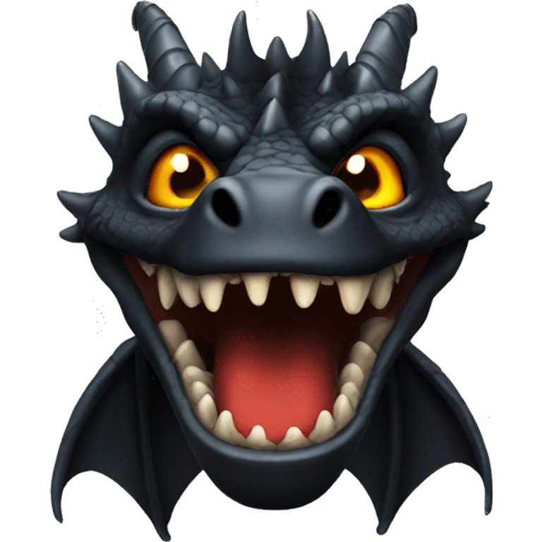 Scary black dragon emoji