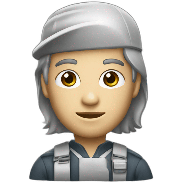 Américain Staff gris et blanc emoji