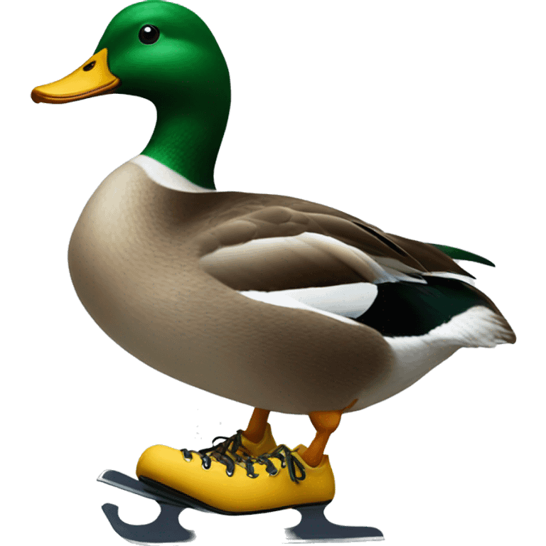 Duck with ice skates on  emoji