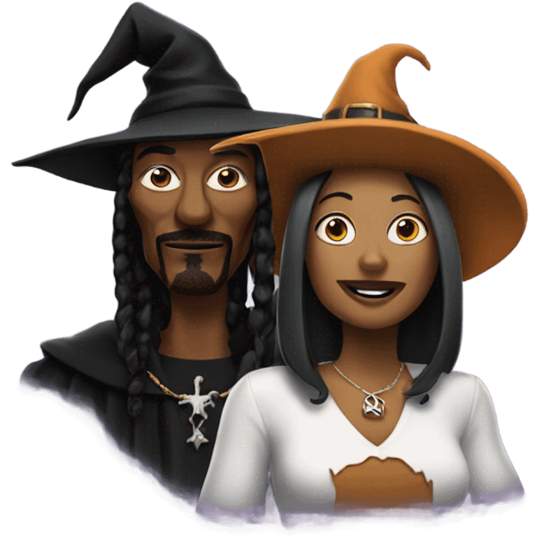 A witch with snoop dogg emoji