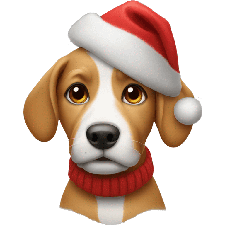 Dog with chrismas hat emoji