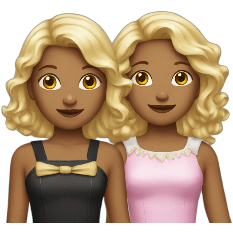 two girls wearing costumes emoji