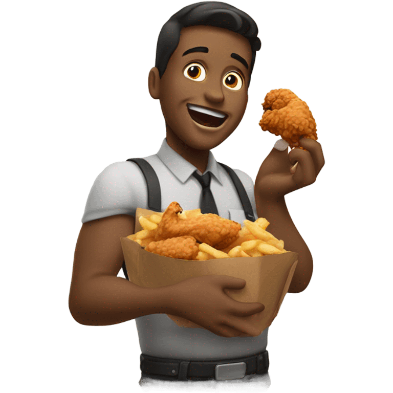  guy eating fried chicken emoji