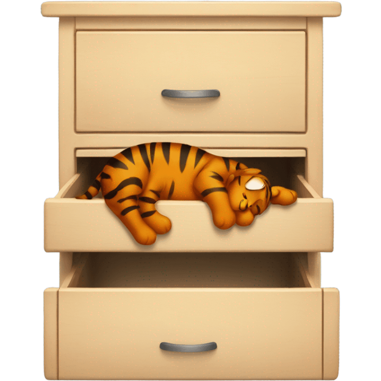 Tigger sleeping in drawer emoji