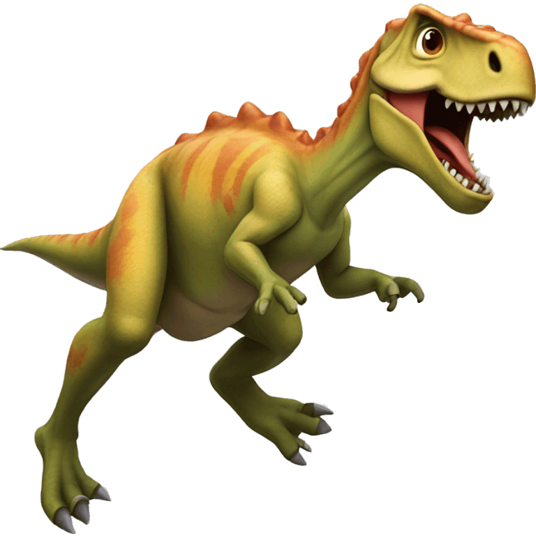 Dinosaur jumping emoji