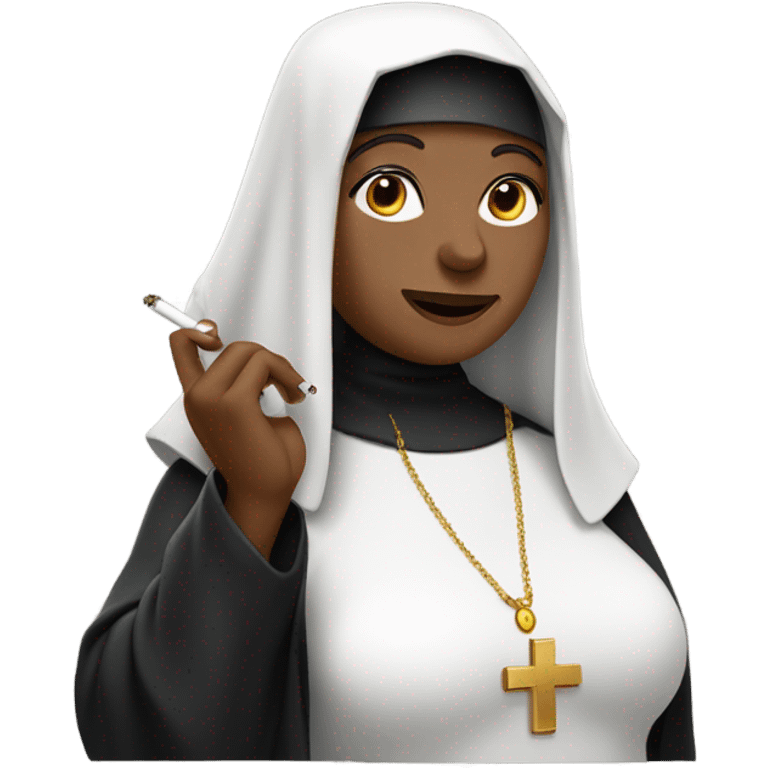 A nun smoking emoji