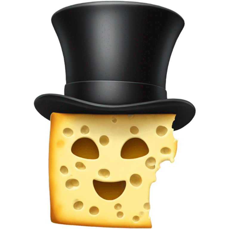 A cheese with a top hat emoji