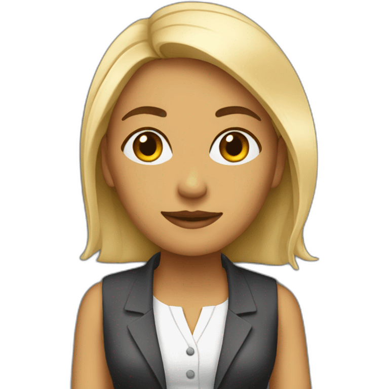 advanced hard working woman in it looking fancy emoji