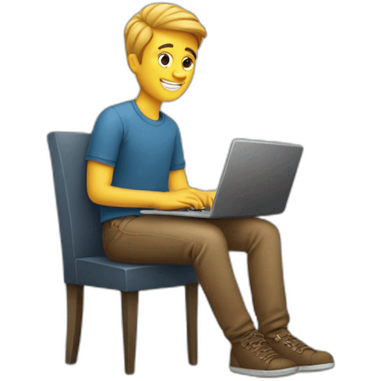 guy with laptop and sitting emoji