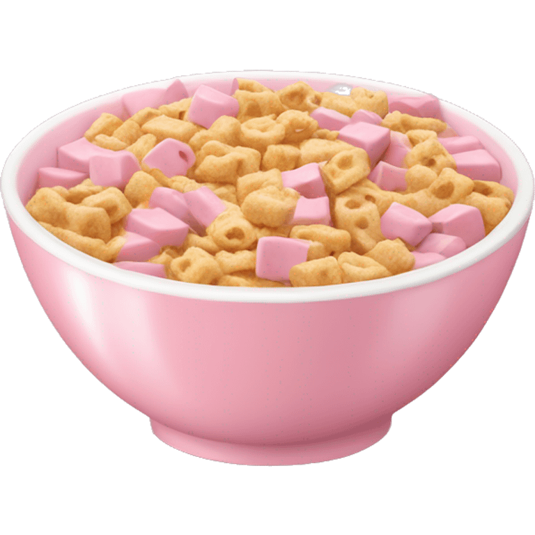 Pink pastel bowl with dinner cereal milk emoji