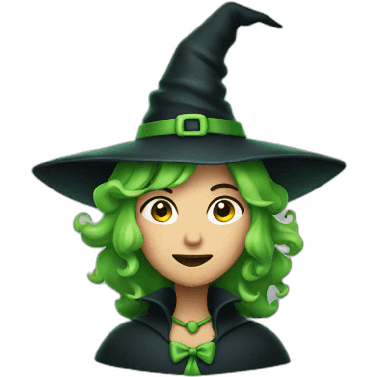 a witch with green drool emoji