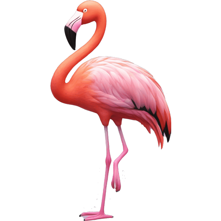 pink flamingo standing on one leg emoji