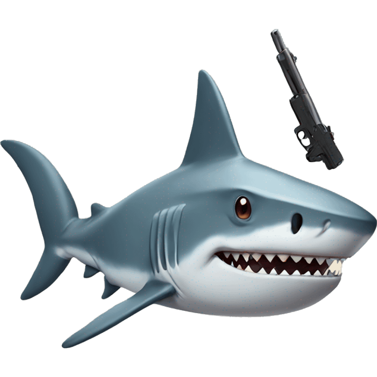 Shark with gun emoji