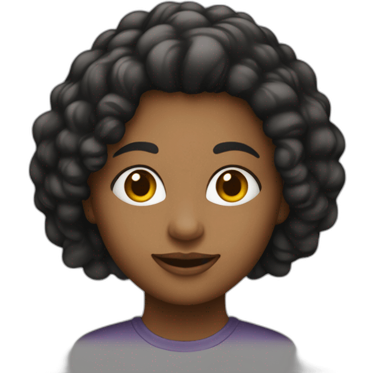 mulher cabelo preto engenheira de produção emoji