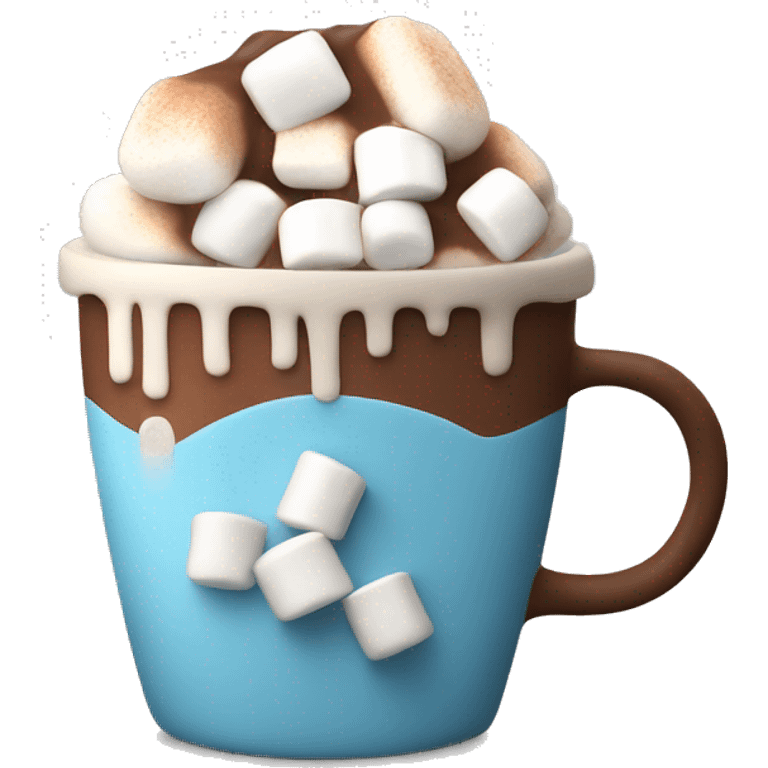 Cup with hot chocolate with marshmallows emoji