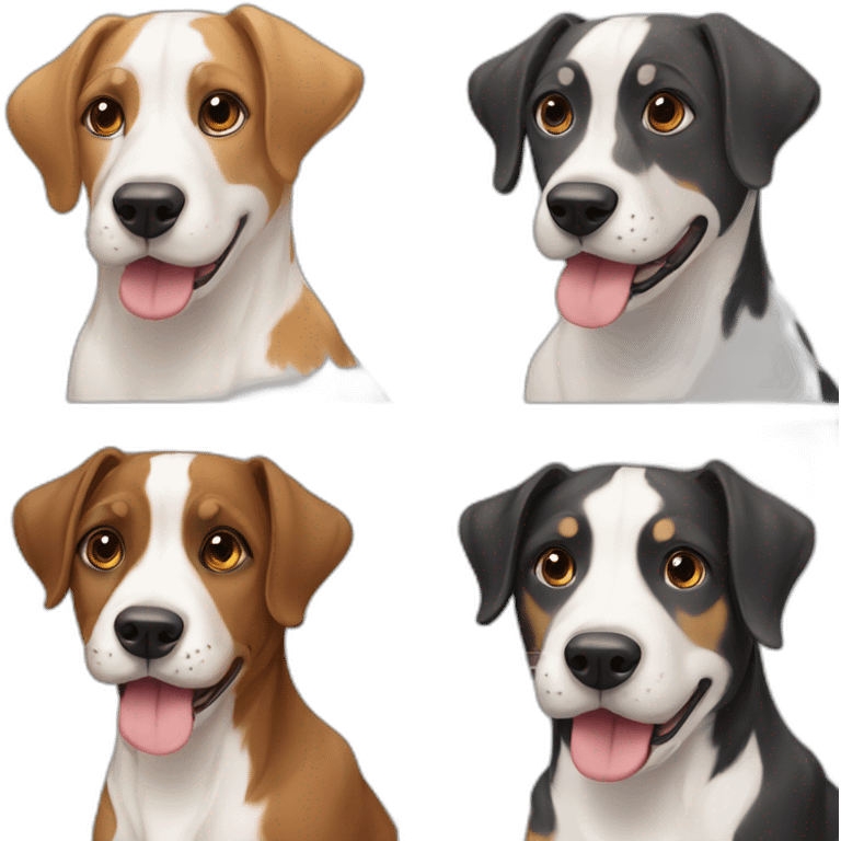 4 different breed dogs emoji