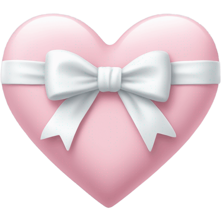 Pastel pink heart with white bow emoji