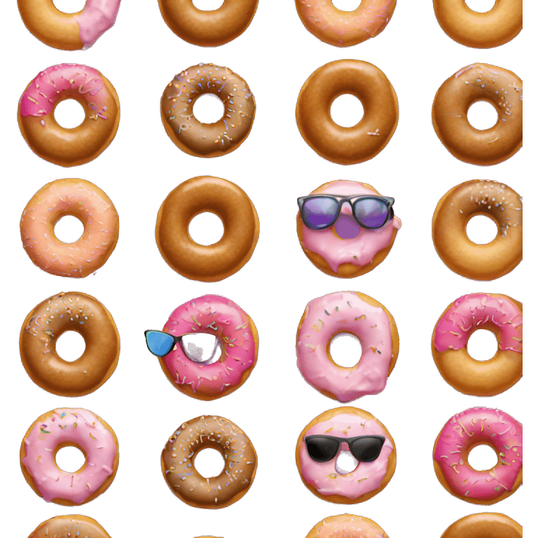 Donut with sunglasses looking cool giving the peace sign emoji