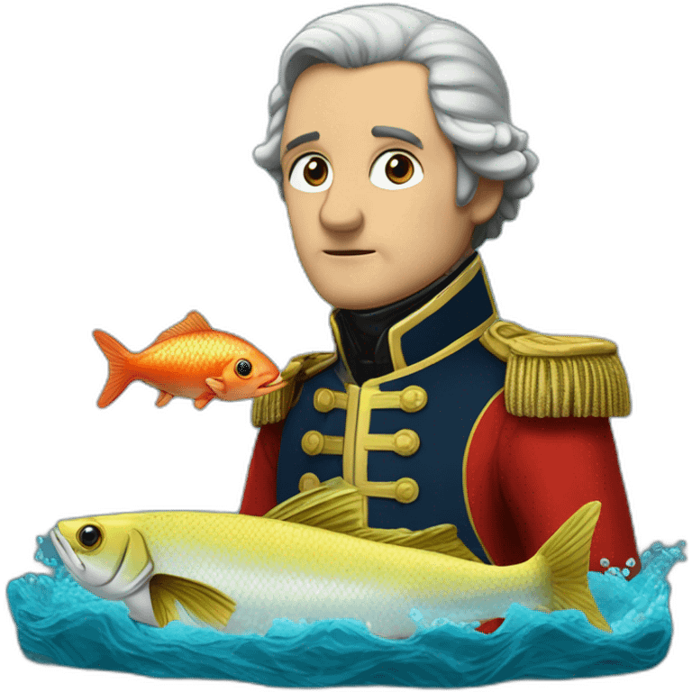 Napoléon qui mange un fish and ships emoji