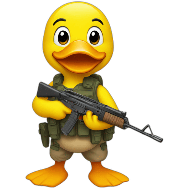 yellow duck holding akm emoji