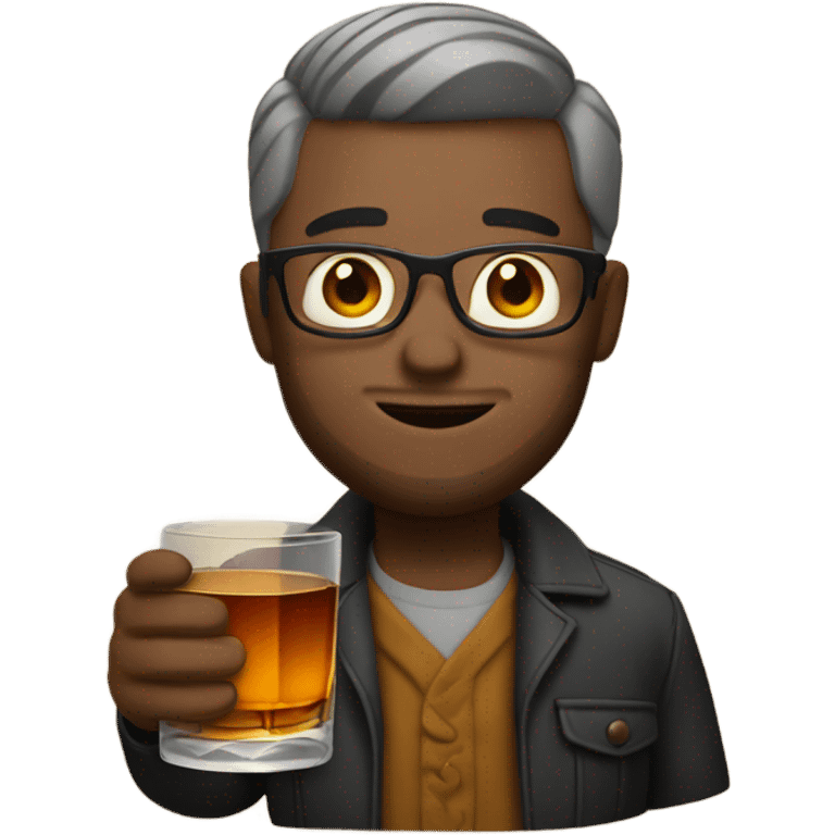 man with with whiskey in hand emoji