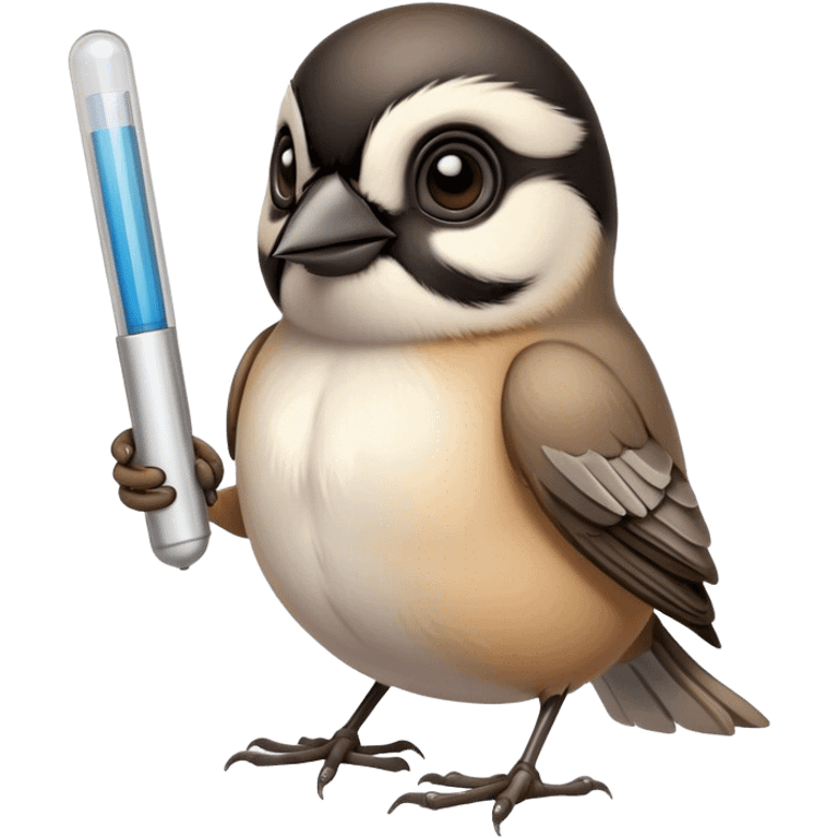 Chickadee with thermometer  emoji