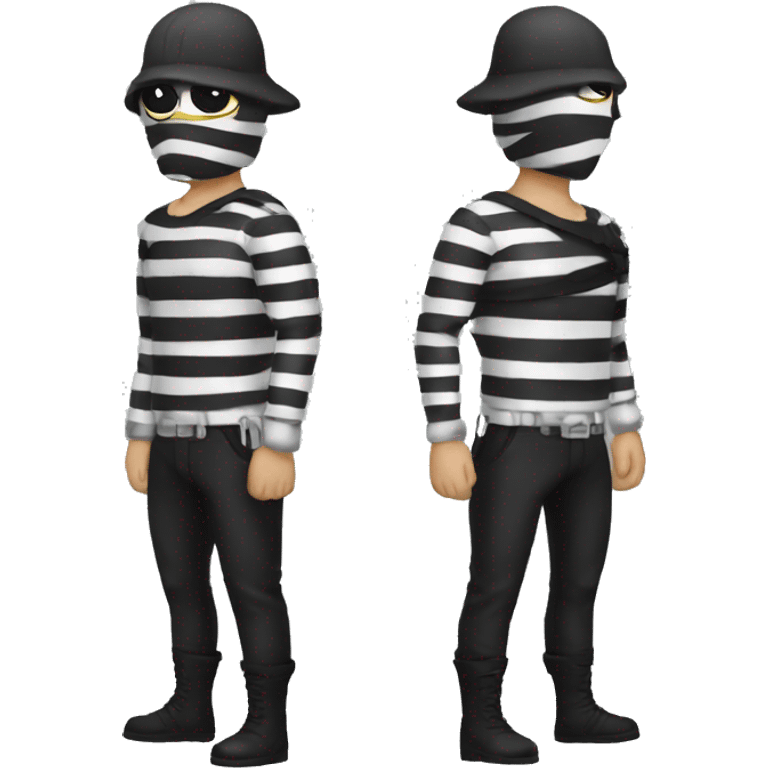 Robber with white and black stripes emoji