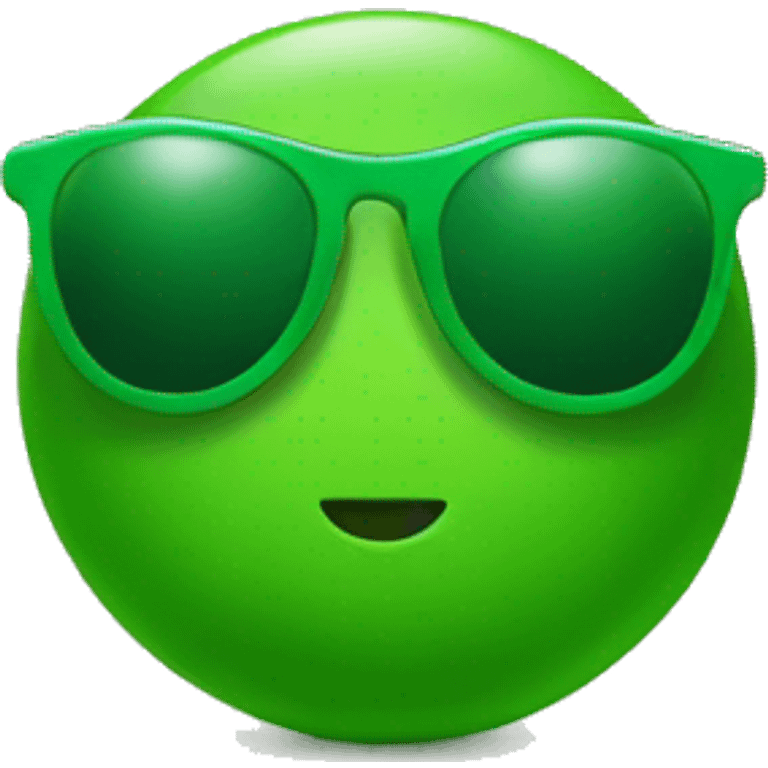 Green Mochi with sunglasses emoji