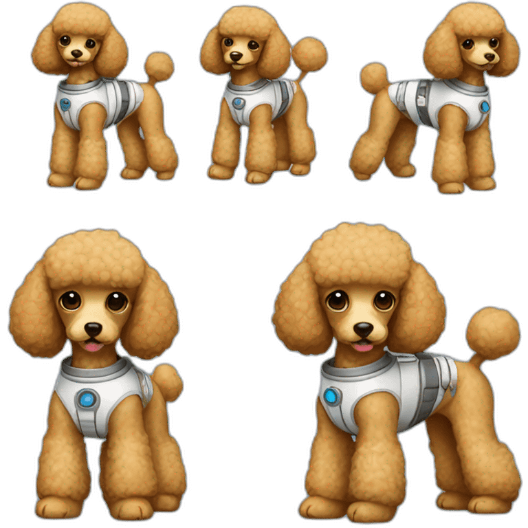 Astronaut Light brown poodle emoji